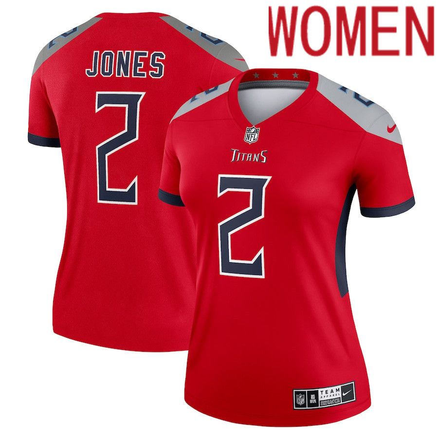 Women Tennessee Titans #2 Julio Jones Nike Red Inverted Legend NFL Jersey->women nfl jersey->Women Jersey
